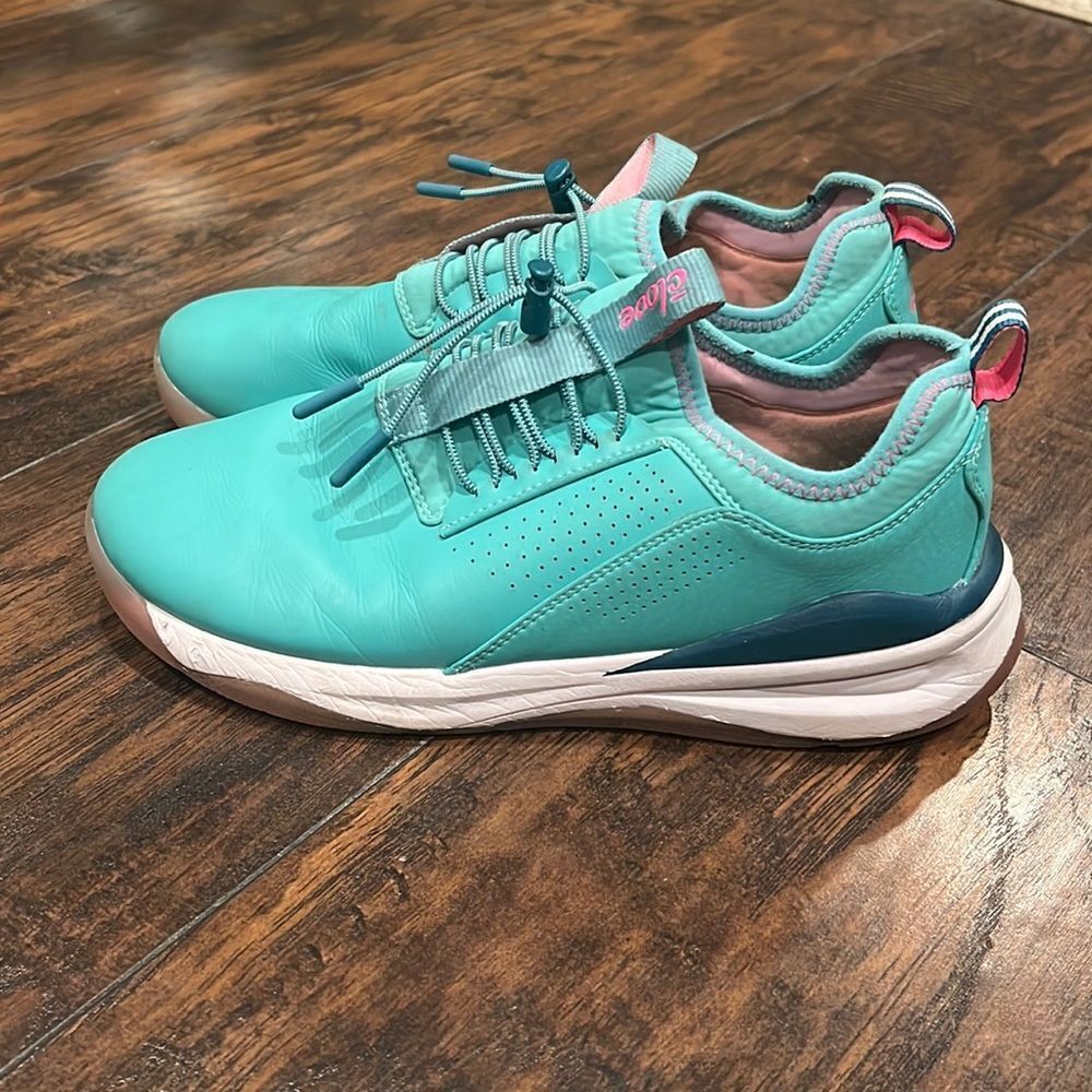 Clove Shoes Limited Edition PACIFIC PALM Teal Nursing‎ Sneakers Women size 9.5